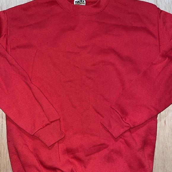 Vintage Tultex Red Fleece Sweatshirt‎ Pullover Made in USA Blank Mens Large - Picture 2 of 6